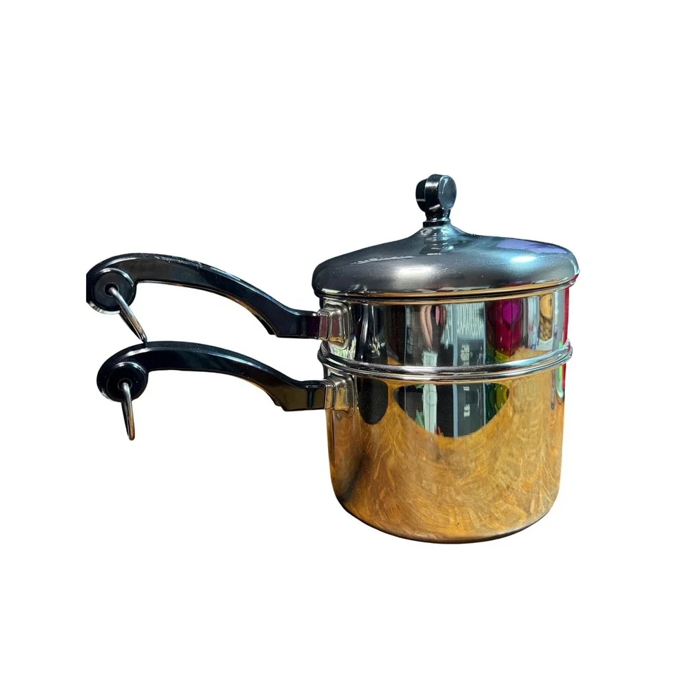 Farberware 2 QT Stainless Steel Covered Double Boiler Aluminum Clad Bottom NIB